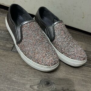 Skechers Street Shoes Los Angeles Rose Gold & Silver metallic Sparkle Air Cool